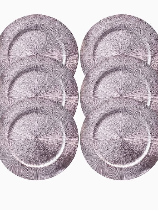 Riflet dekketallerken 33 cm, 6-pk
